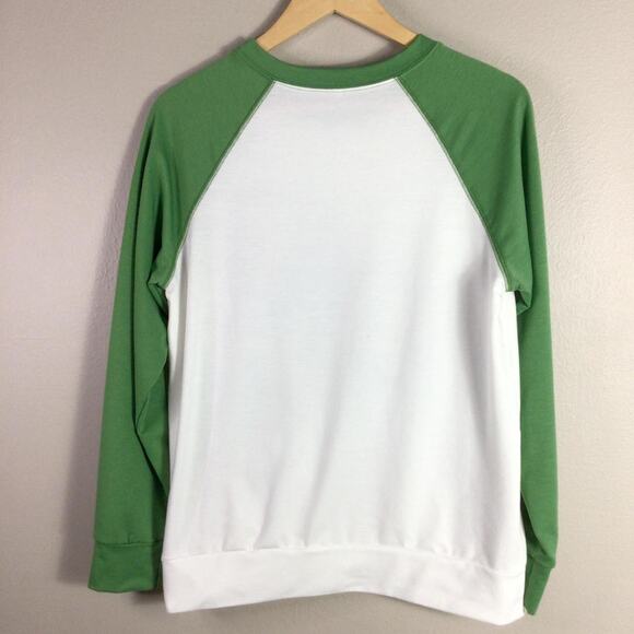 Smart Tree Frog In Glasses Long Sleeve Shirt White Green Large - Picture 4 of 4